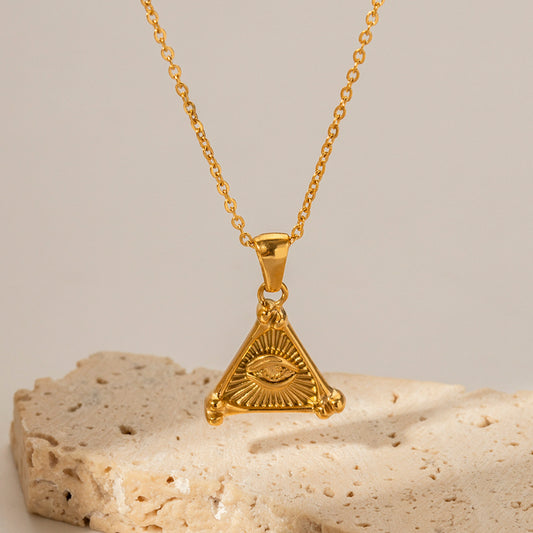 Eye of the pyramid golden necklace