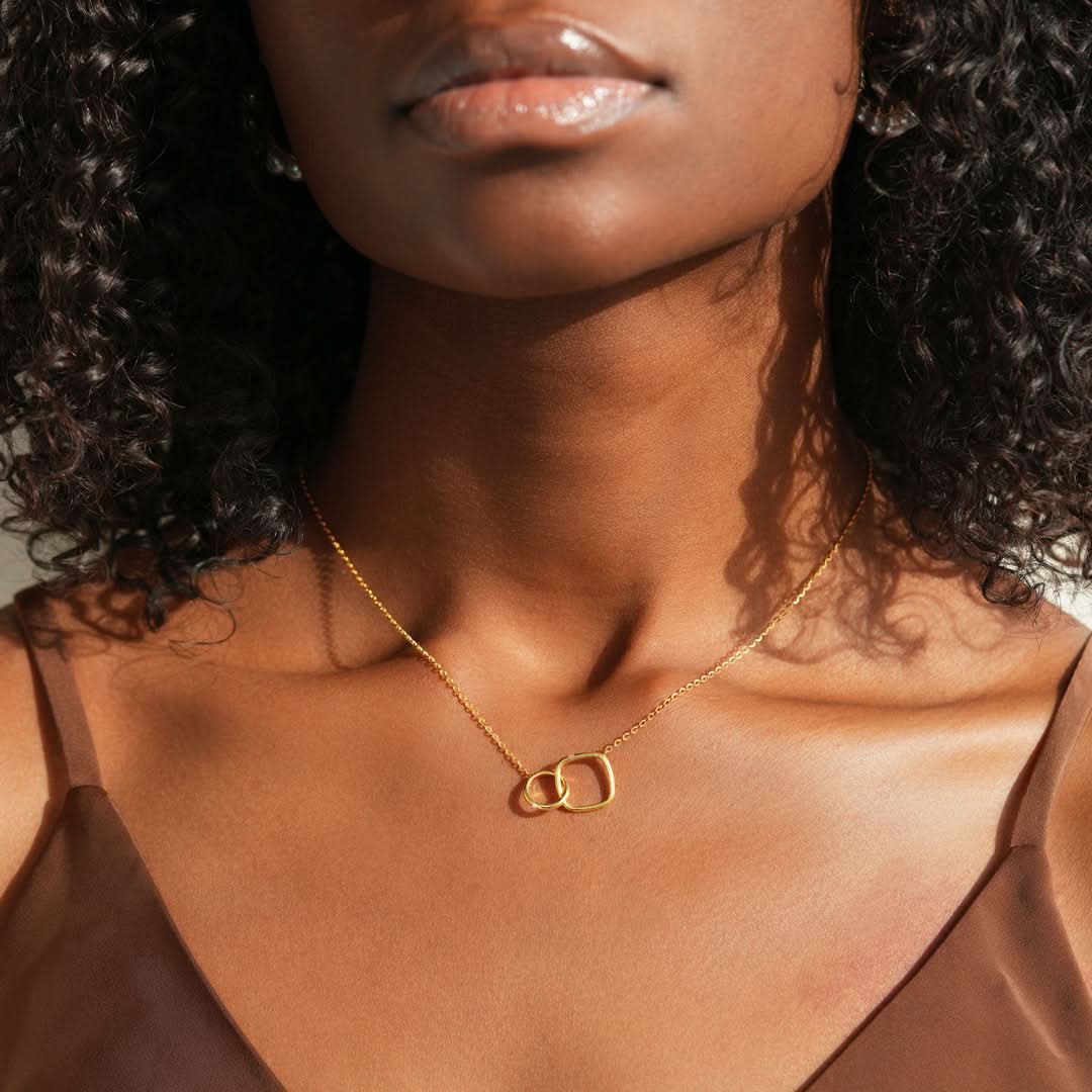 Always Be With You Geometric Interlocking Necklace ONNEA Jewelry