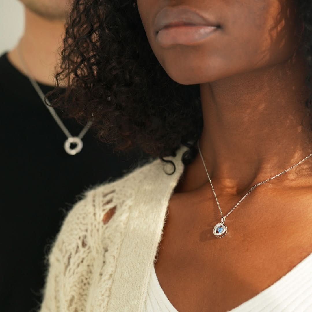 Always & Forever Twisted Circle Couple Necklace Set ONNEA Jewelry