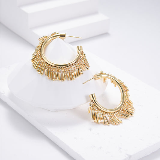 Luxury tassel earrings in gold and silver