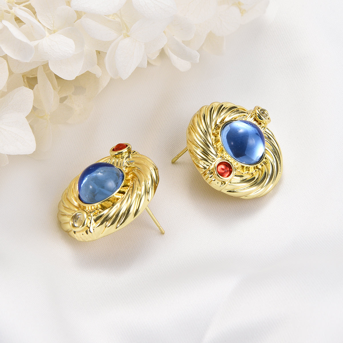 Hyperglazing european style baroque blue earrings