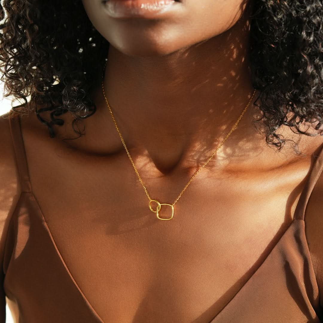 Always Be With You Geometric Interlocking Necklace ONNEA Jewelry