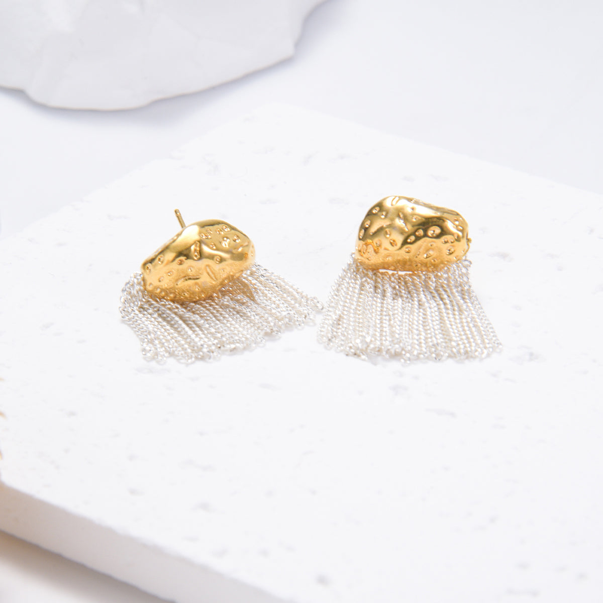 Golden rock tassel Earrings
