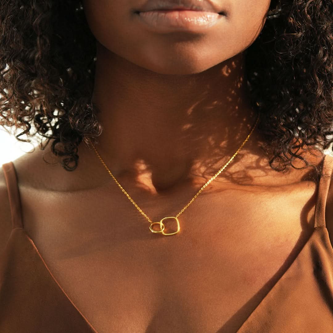 Always Be With You Geometric Interlocking Necklace ONNEA Jewelry