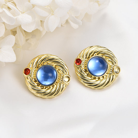Hyperglazing european style baroque blue earrings