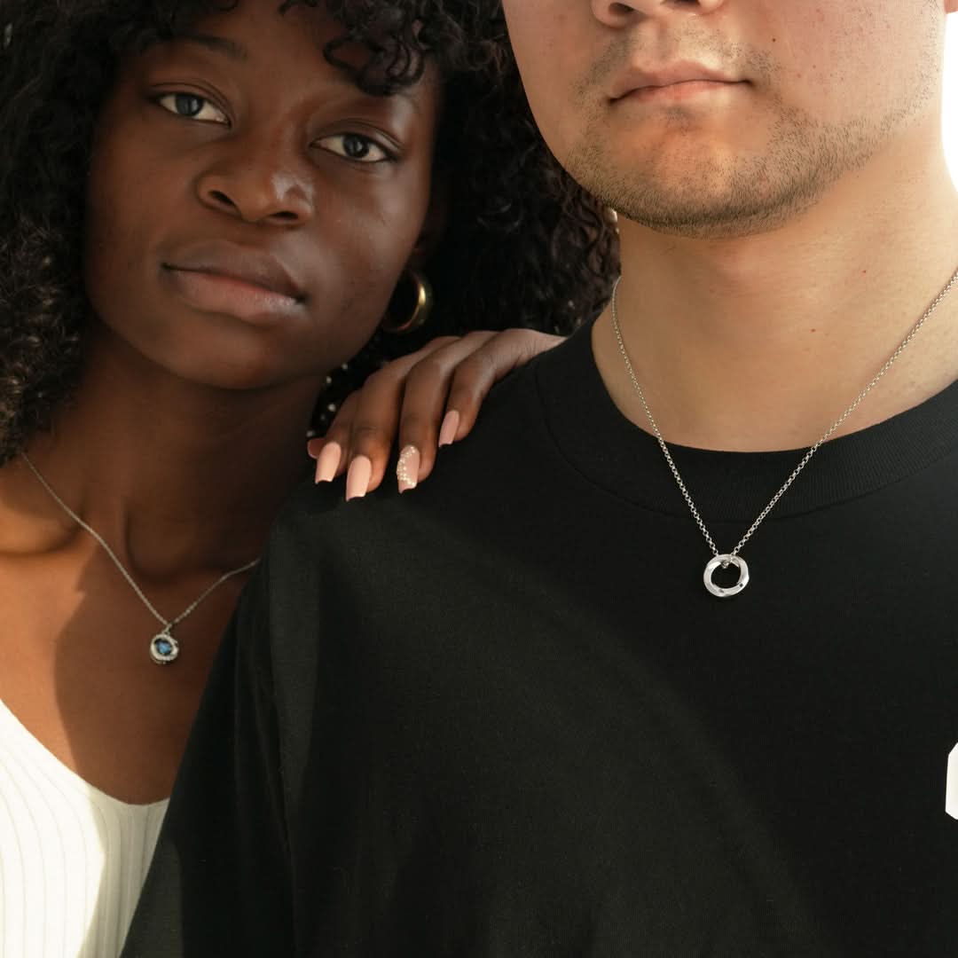 Always & Forever Twisted Circle Couple Necklace Set ONNEA Jewelry