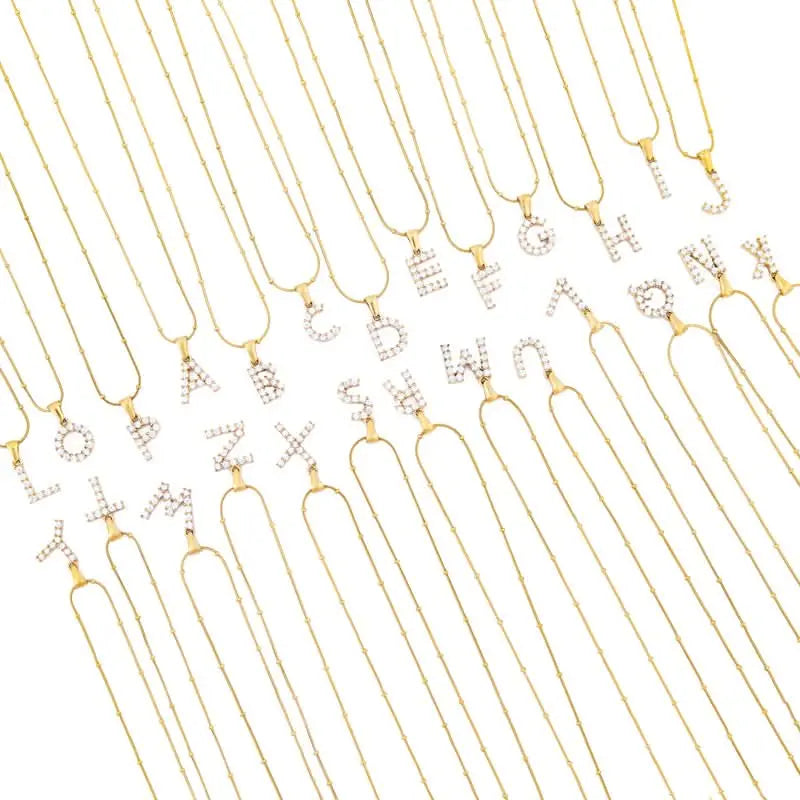 Diamond - Embellished Initial Necklaces ONNEA Jewelry