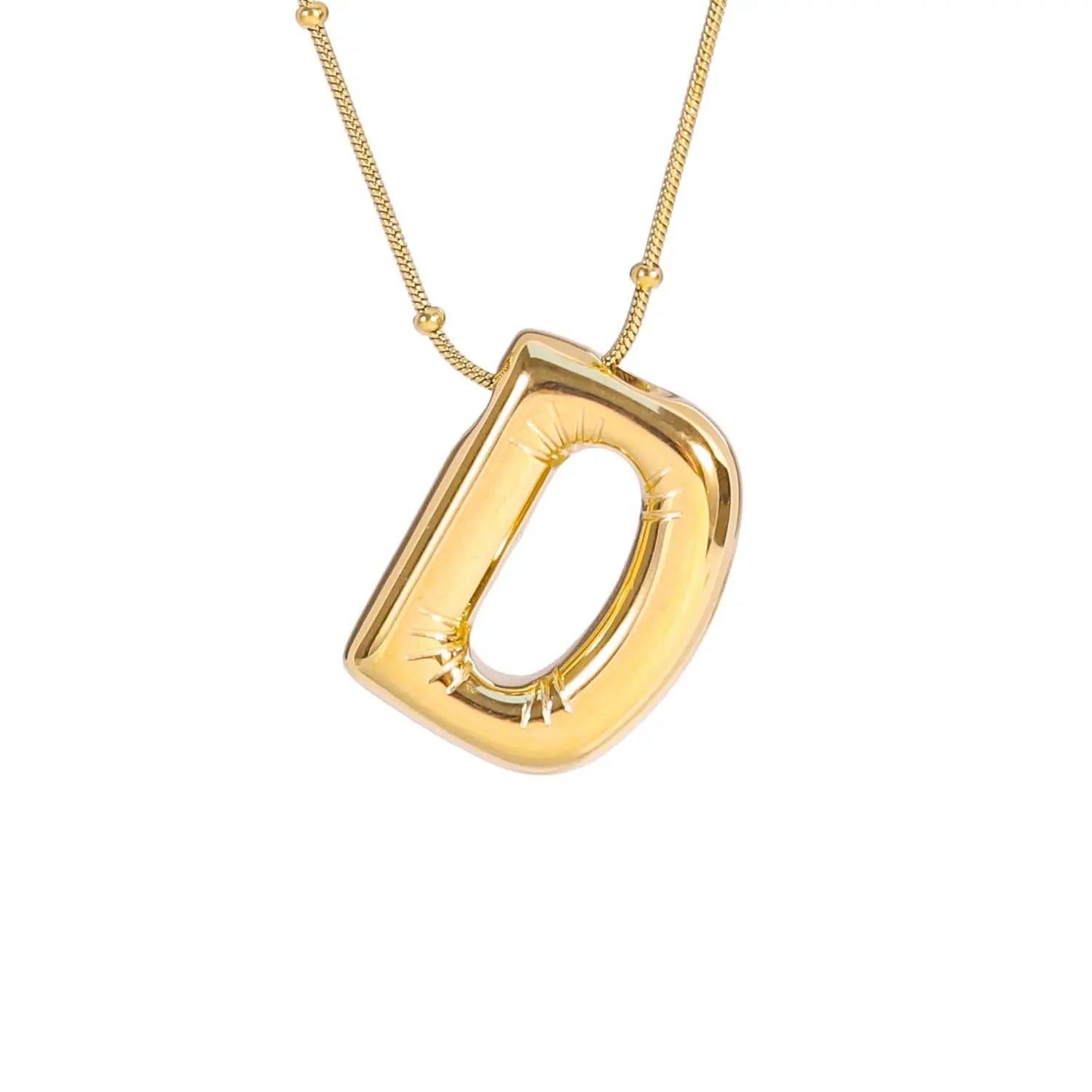 Gold-coloured Monogrammed Necklace: a Chic and Elegant Design With an Ornate Chain ONNEA Jewelry