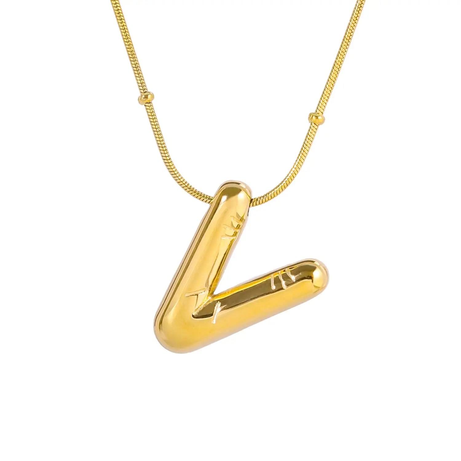 Gold-coloured Monogrammed Necklace: a Chic and Elegant Design With an Ornate Chain ONNEA Jewelry
