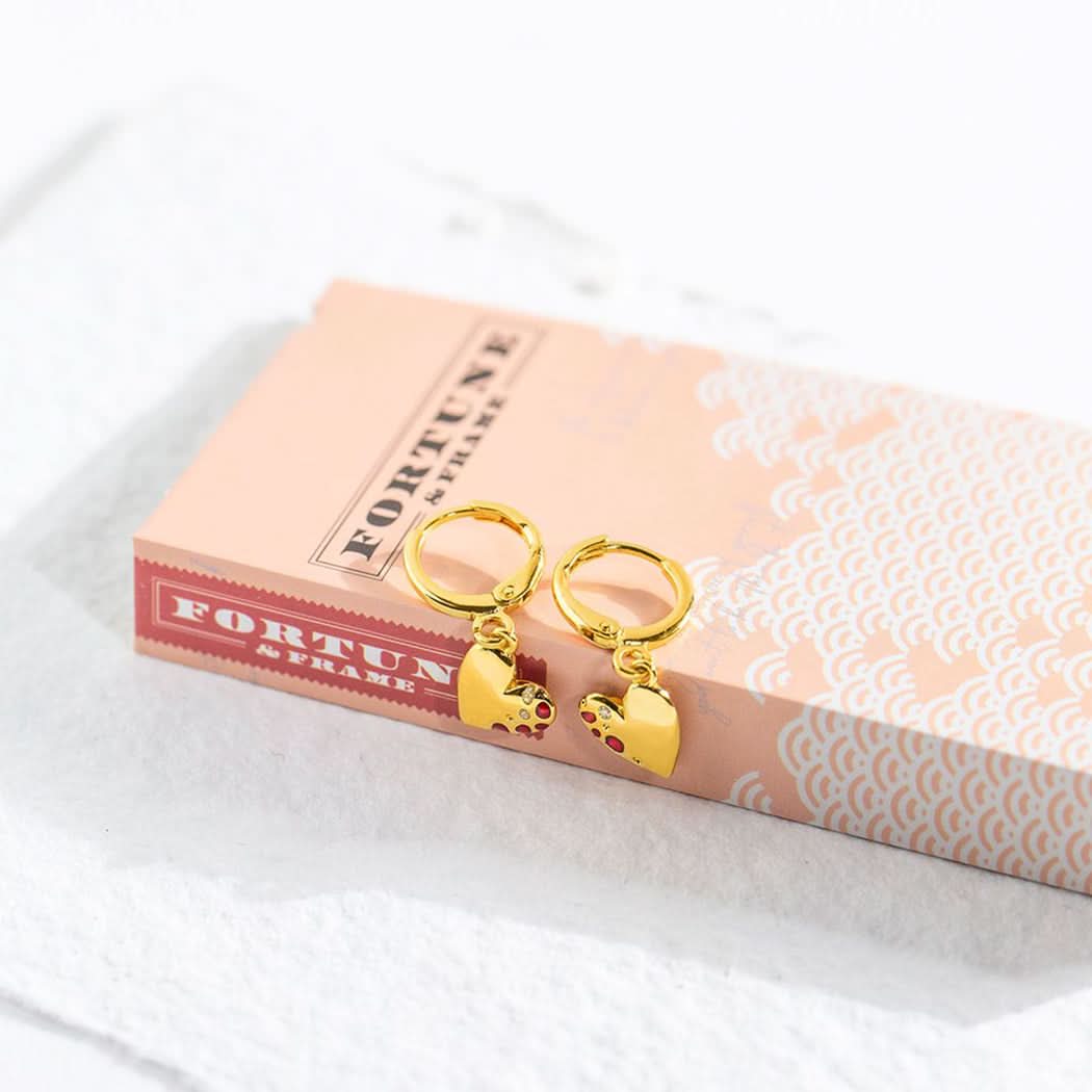 Jeweled Heart Earrings - Gold ONNEA Jewelry