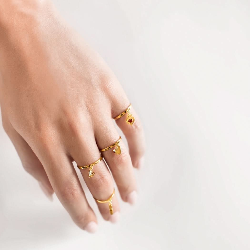 Jeweled Heart Charm Ring ONNEA Jewelry