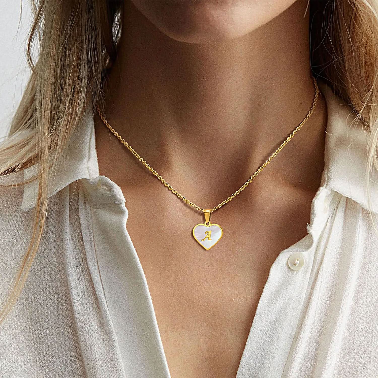 Heart - shaped Initial Necklaces ONNEA Jewelry
