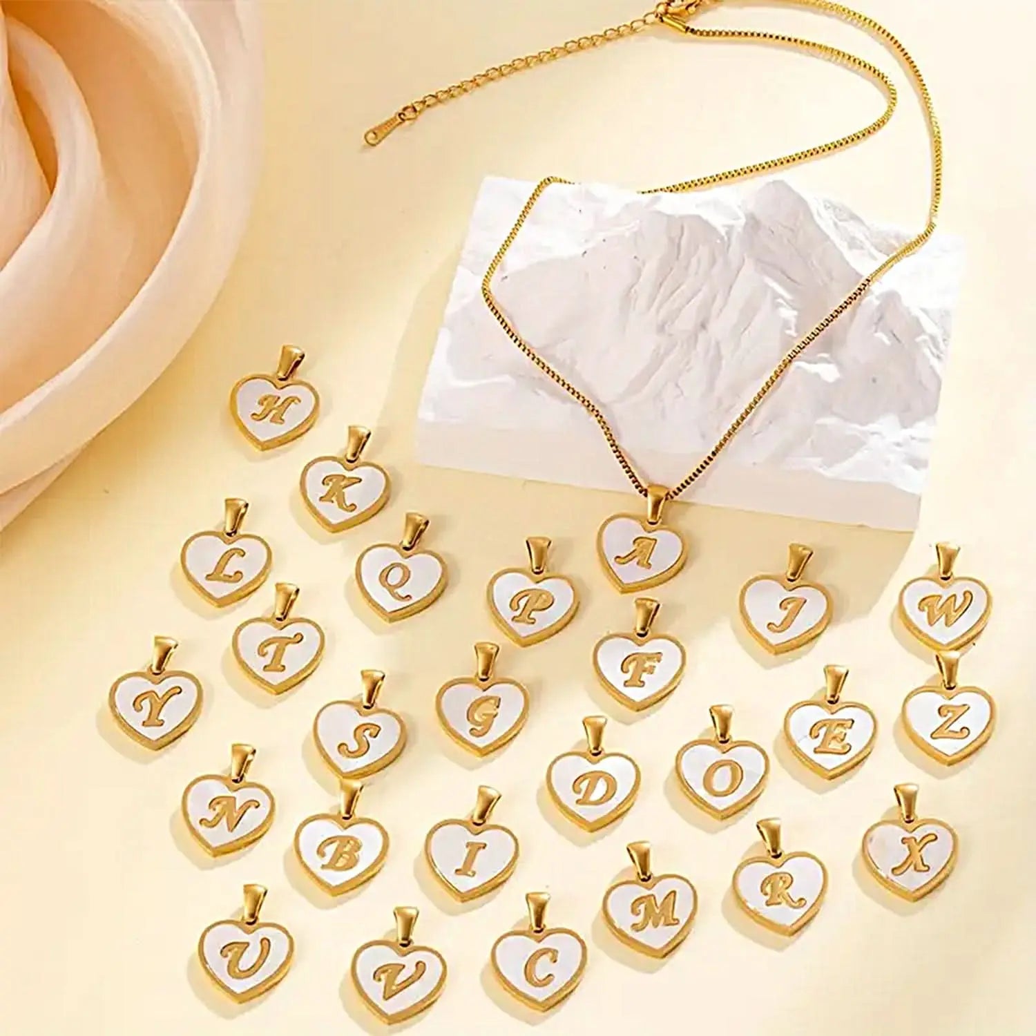 Heart - shaped Initial Necklaces ONNEA Jewelry