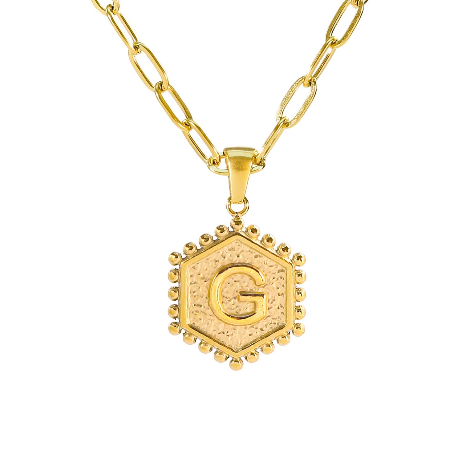 Hexagonal Initial Necklaces ONNEA Jewelry