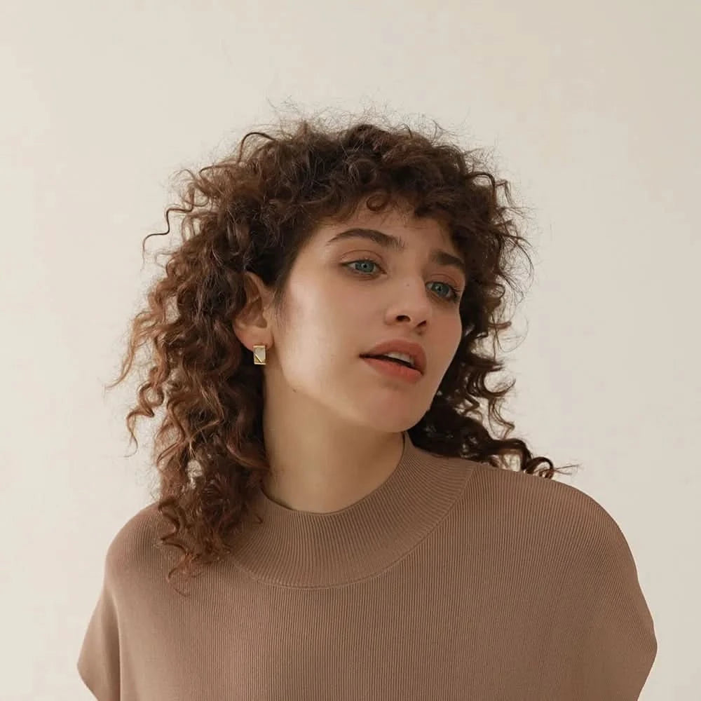 Shell Acrylic Essential Heart Stud Earrings ONNEA Jewelry