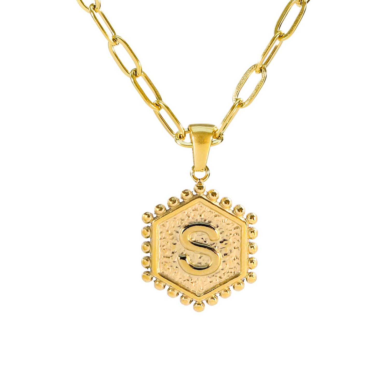 Hexagonal Initial Necklaces ONNEA Jewelry