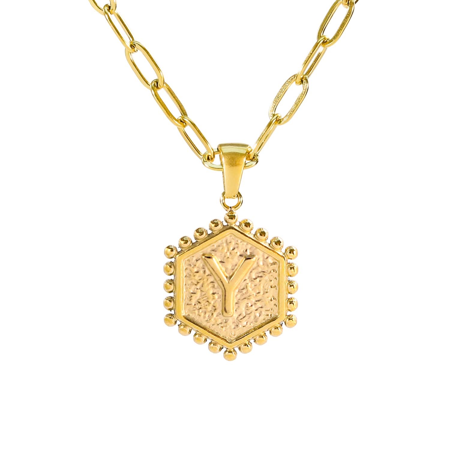 Hexagonal Initial Necklaces ONNEA Jewelry