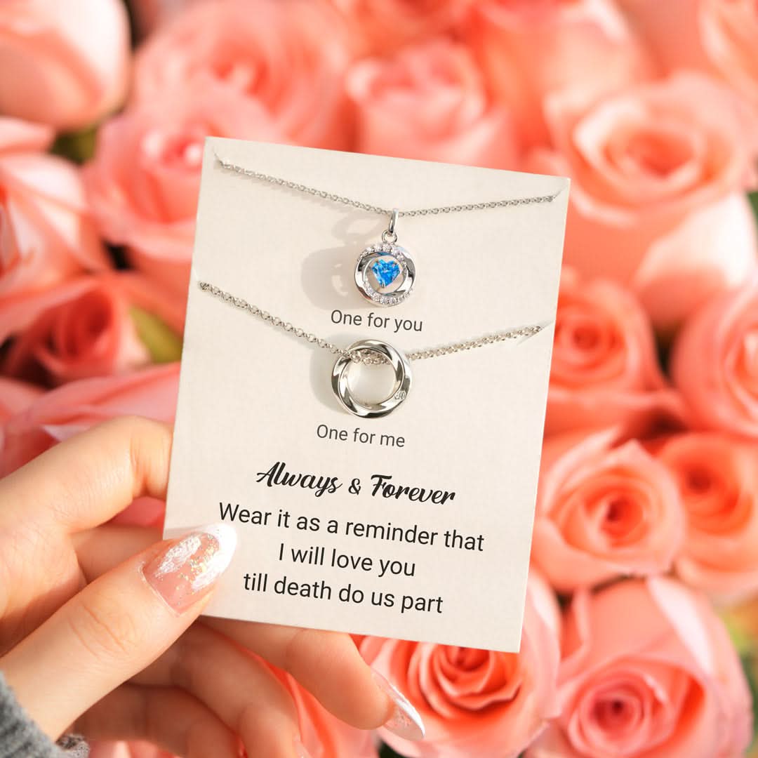 Always & Forever Twisted Circle Couple Necklace Set ONNEA Jewelry