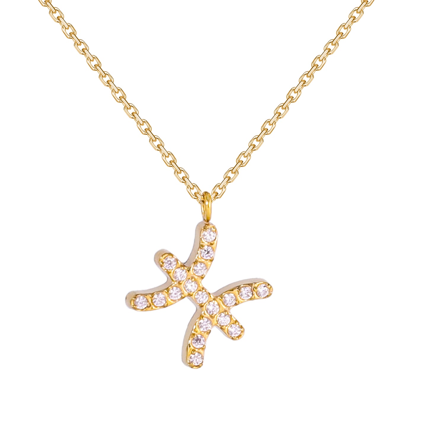 Golden Zodiac Necklaces with Diamond - Embellished Symbols: A Celestial Charm