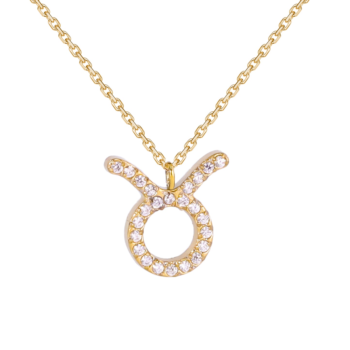 Golden Zodiac Necklaces with Diamond - Embellished Symbols: A Celestial Charm