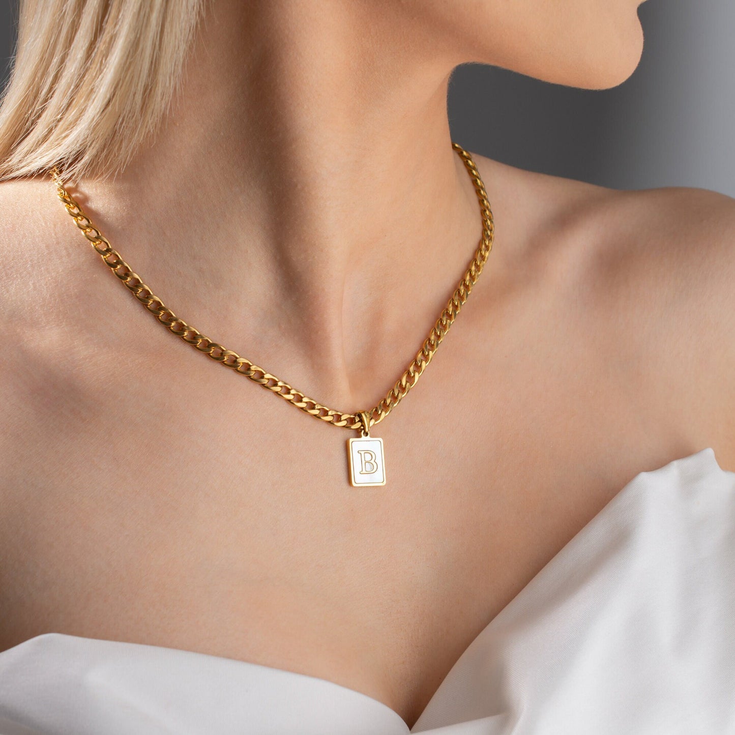 Golden Square Letter Necklaces: Elegant and Personalized Fashion Choice