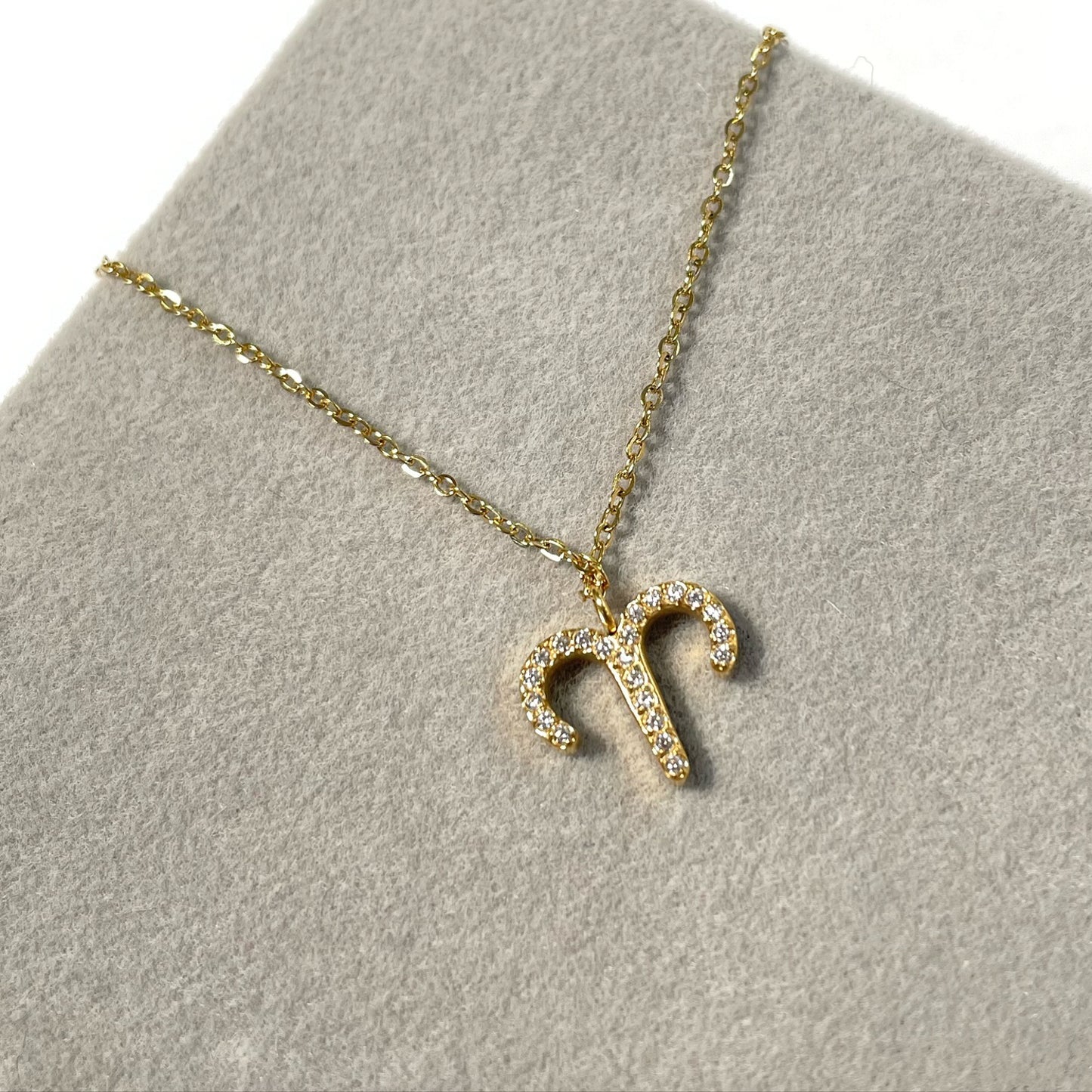 Golden Zodiac Necklaces with Diamond - Embellished Symbols: A Celestial Charm