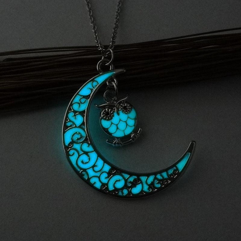 Glowing Silver-Plated Pendant Necklace