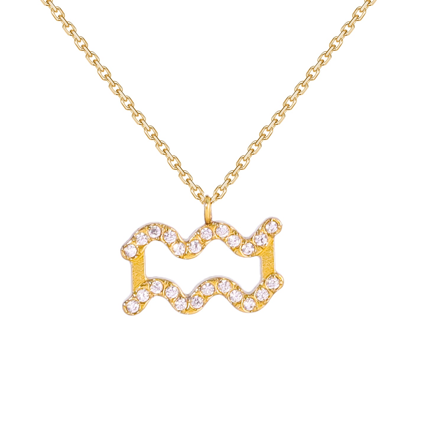 Golden Zodiac Necklaces with Diamond - Embellished Symbols: A Celestial Charm