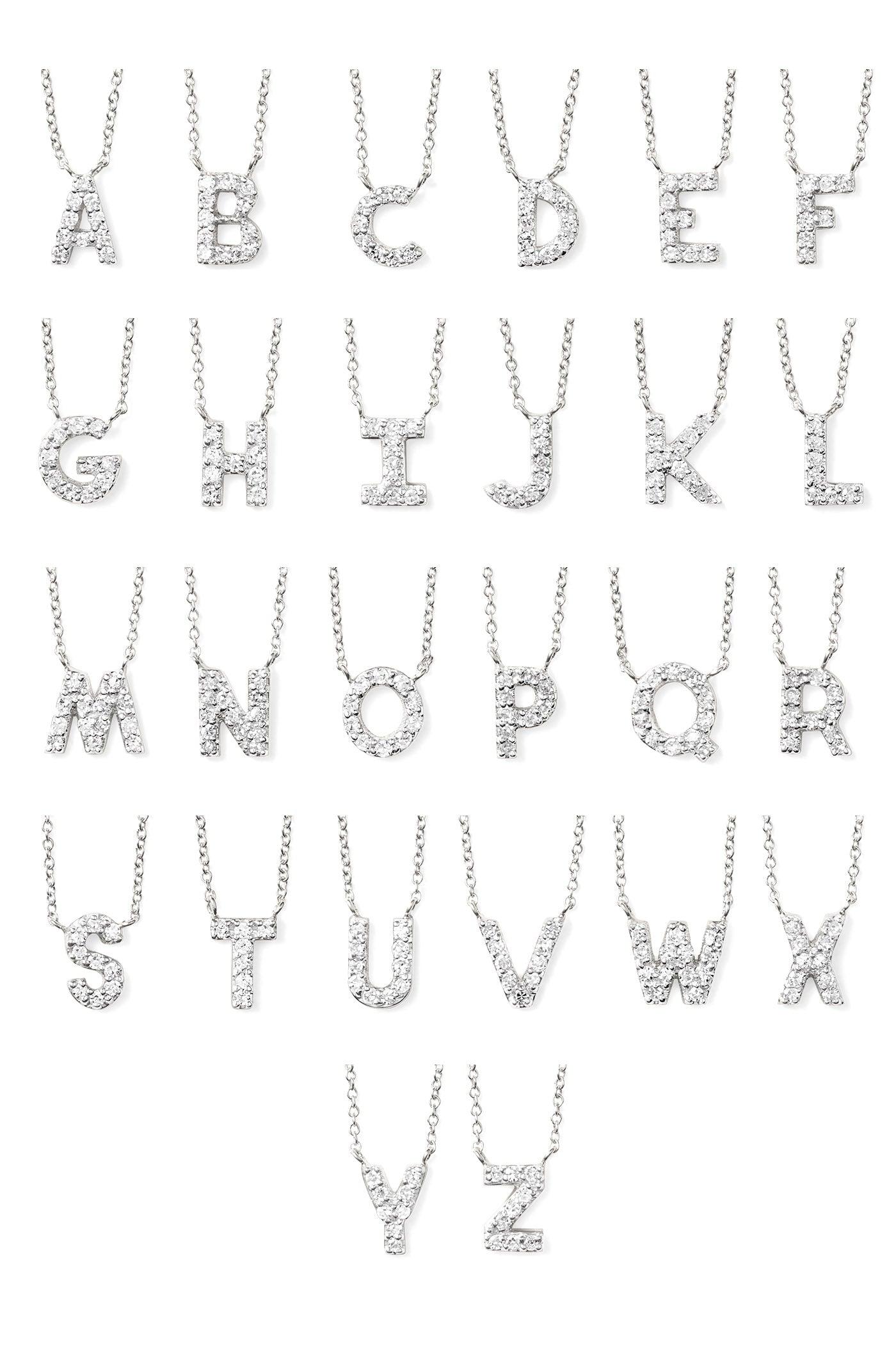 Diamond Pavé Initial Letter Necklace