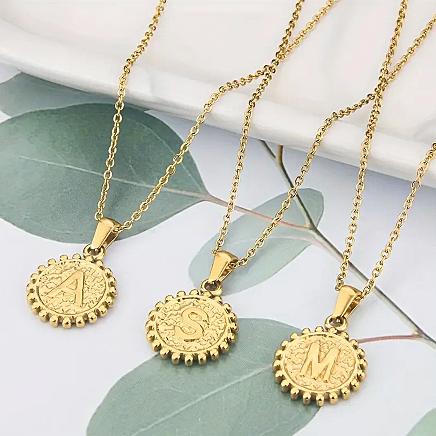 Golden Letter Necklaces with Ornate Pendants: Bold and Stylish