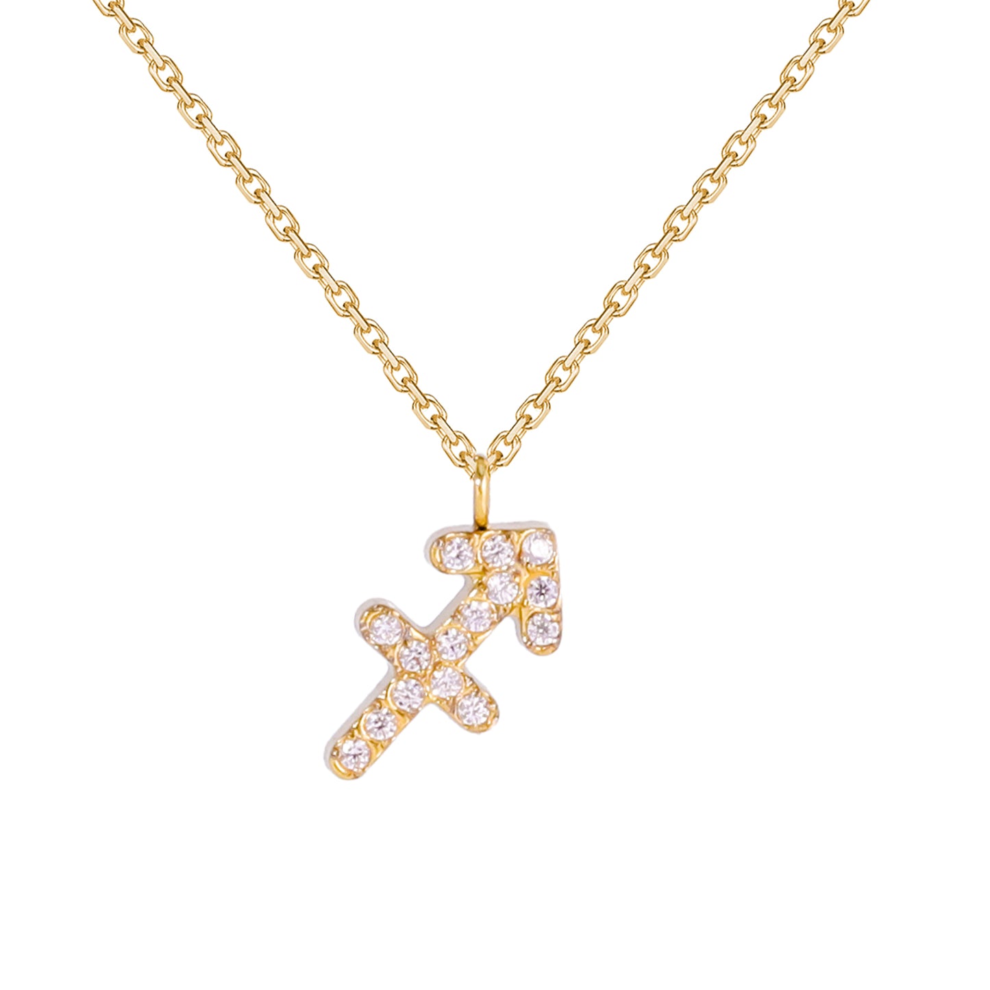 Golden Zodiac Necklaces with Diamond - Embellished Symbols: A Celestial Charm