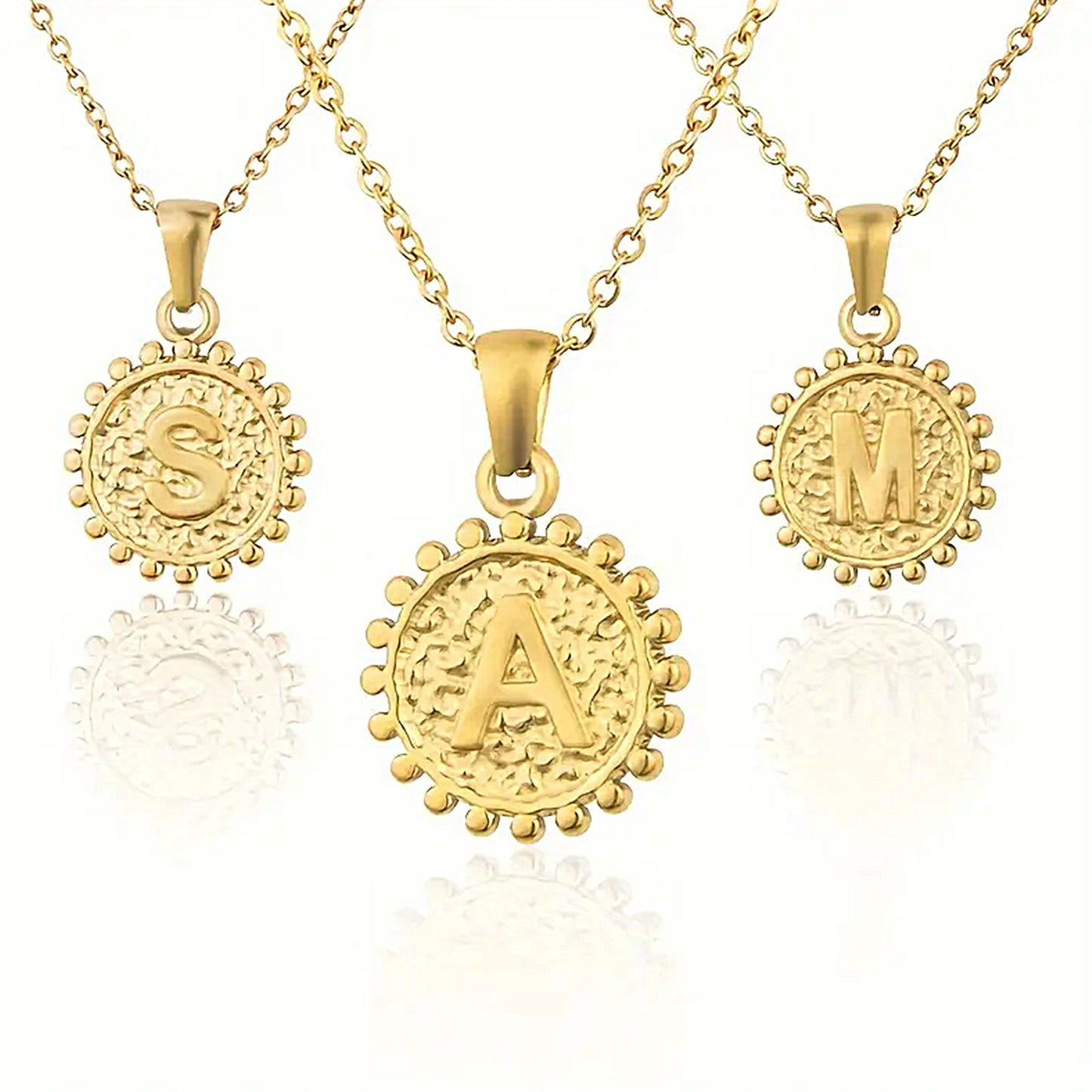 Golden Letter Necklaces with Ornate Pendants: Bold and Stylish