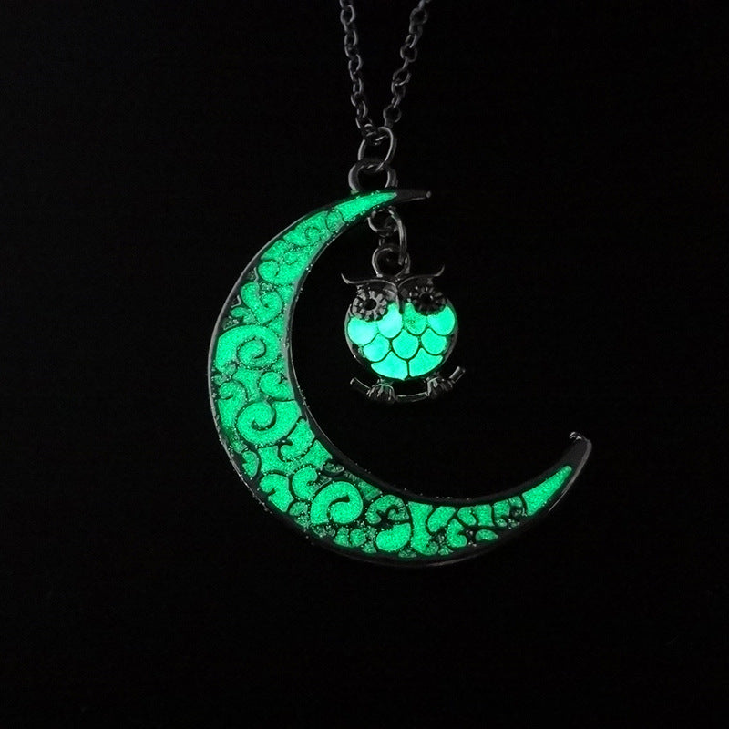 Glowing Silver-Plated Pendant Necklace