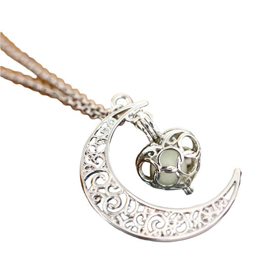 Glowing Silver-Plated Pendant Necklace