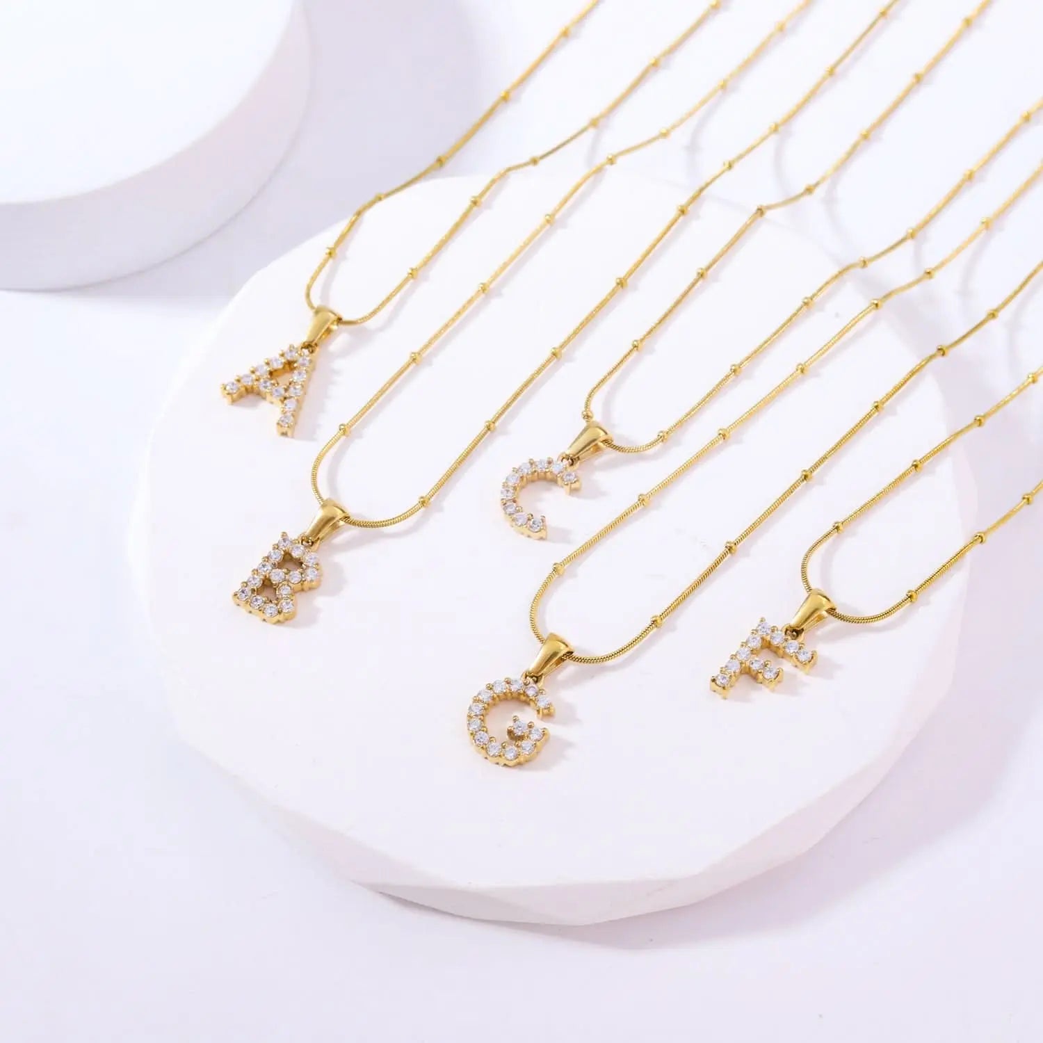 Diamond - Embellished Initial Necklaces ONNEA Jewelry