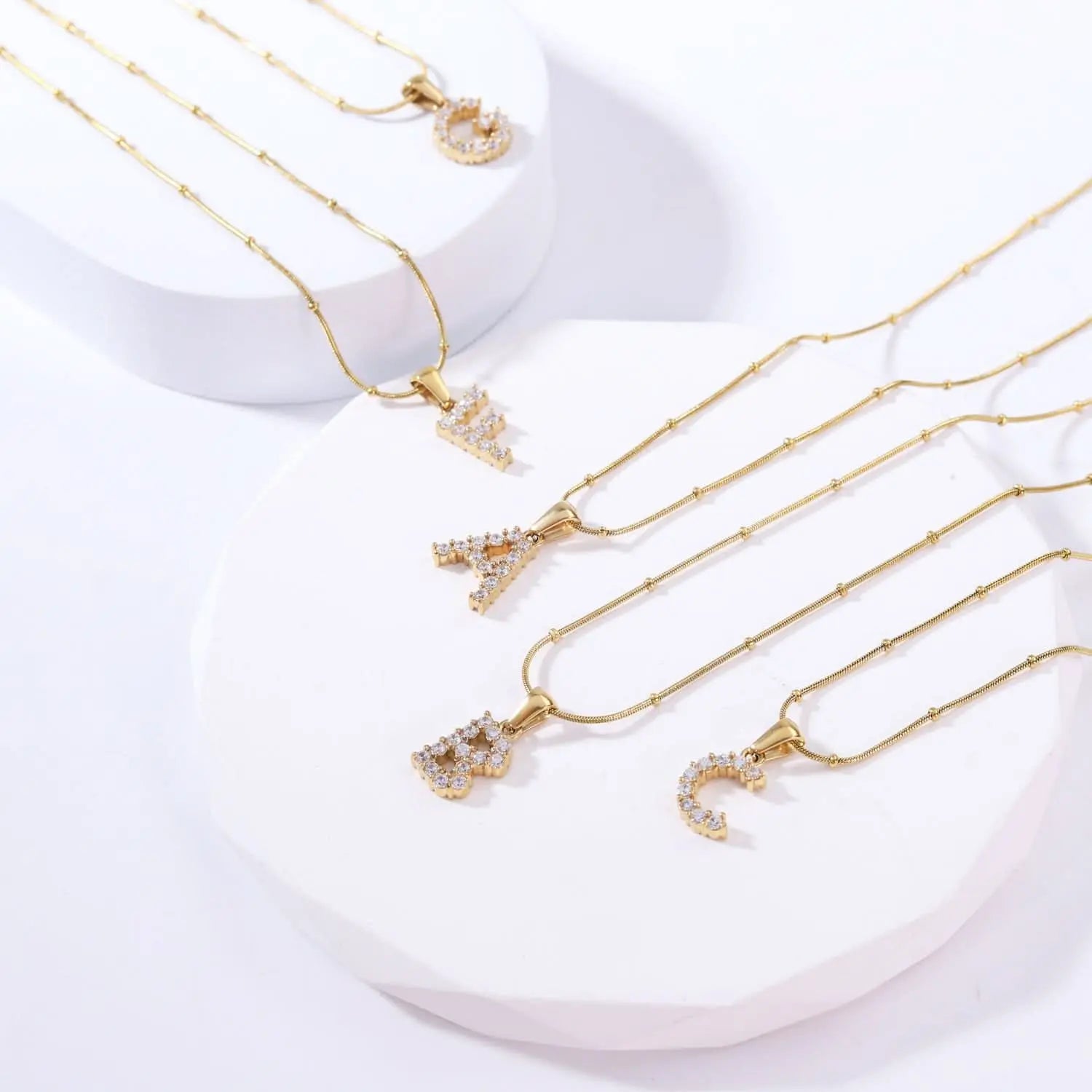 Diamond - Embellished Initial Necklaces ONNEA Jewelry