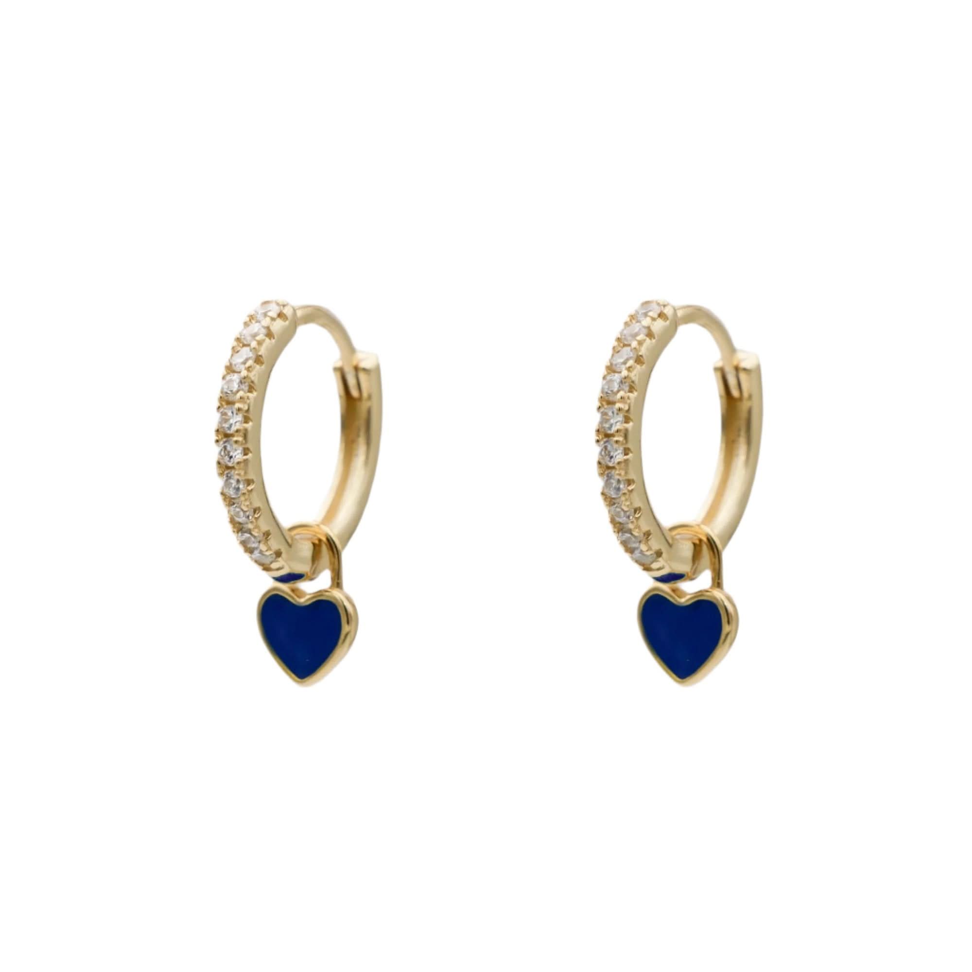 送料関税込【AMY O】Gemstone Heart Inlay Huggies (2色) 国内発 Gabby Heart Huggies – ONNEA Jewelry
