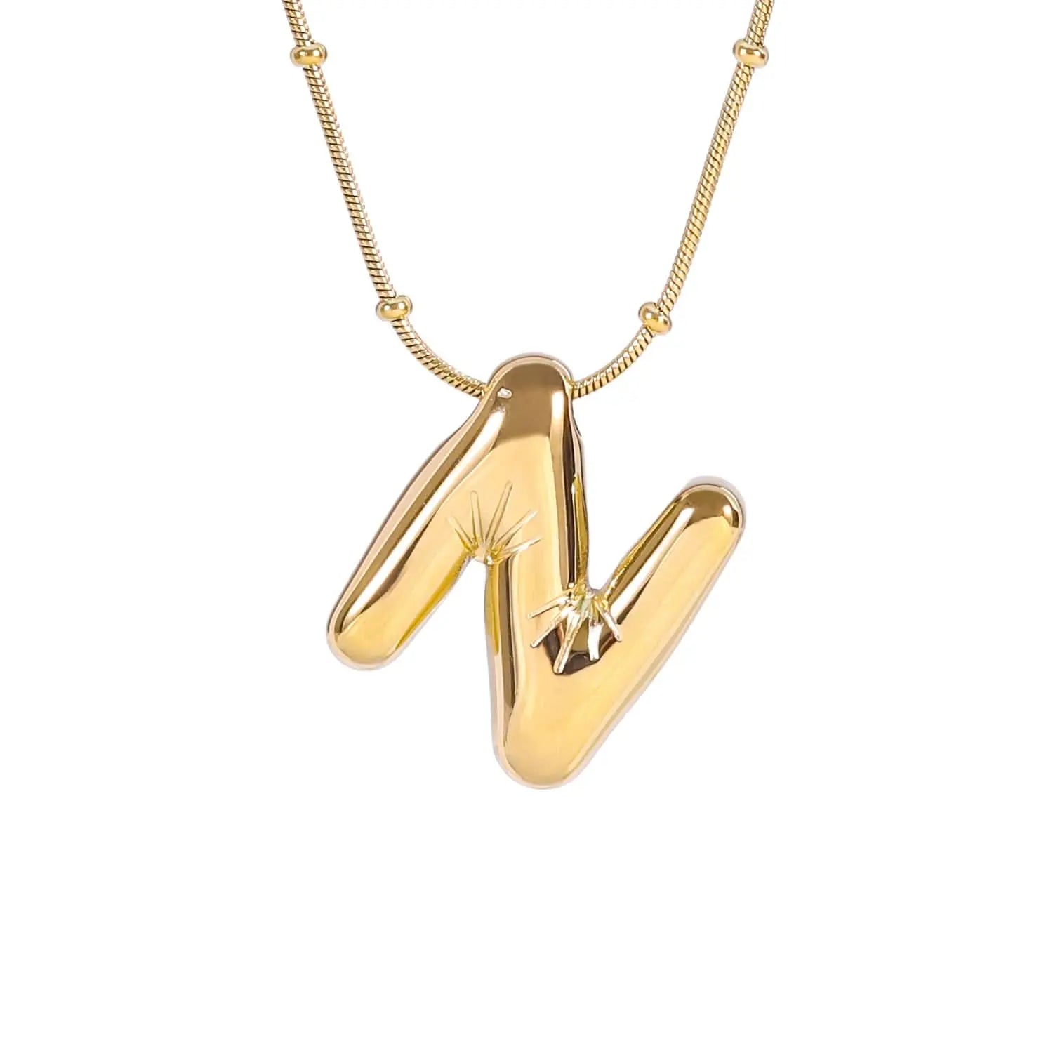 Gold-coloured Monogrammed Necklace: a Chic and Elegant Design With an Ornate Chain ONNEA Jewelry