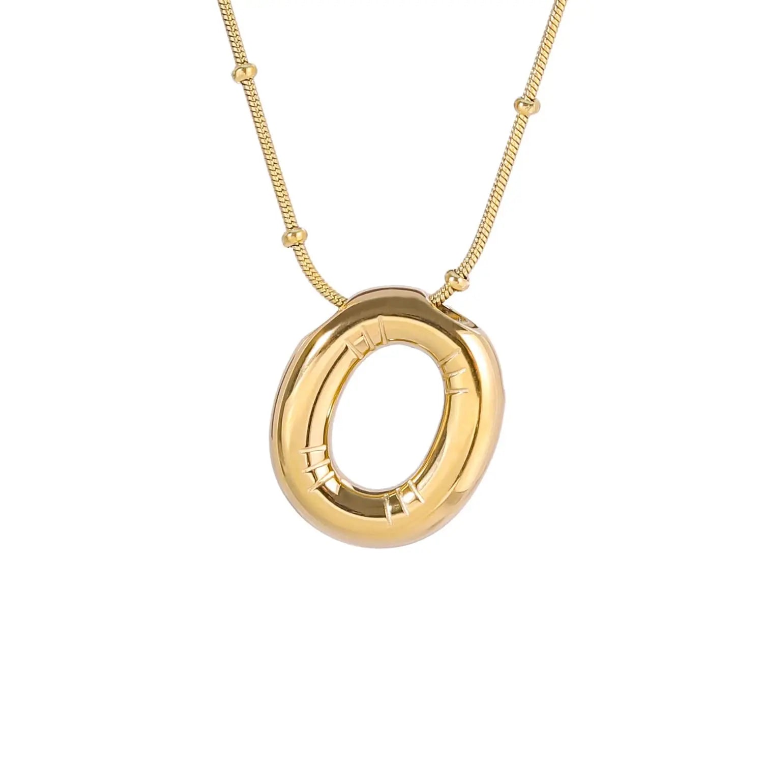 Gold-coloured Monogrammed Necklace: a Chic and Elegant Design With an Ornate Chain ONNEA Jewelry