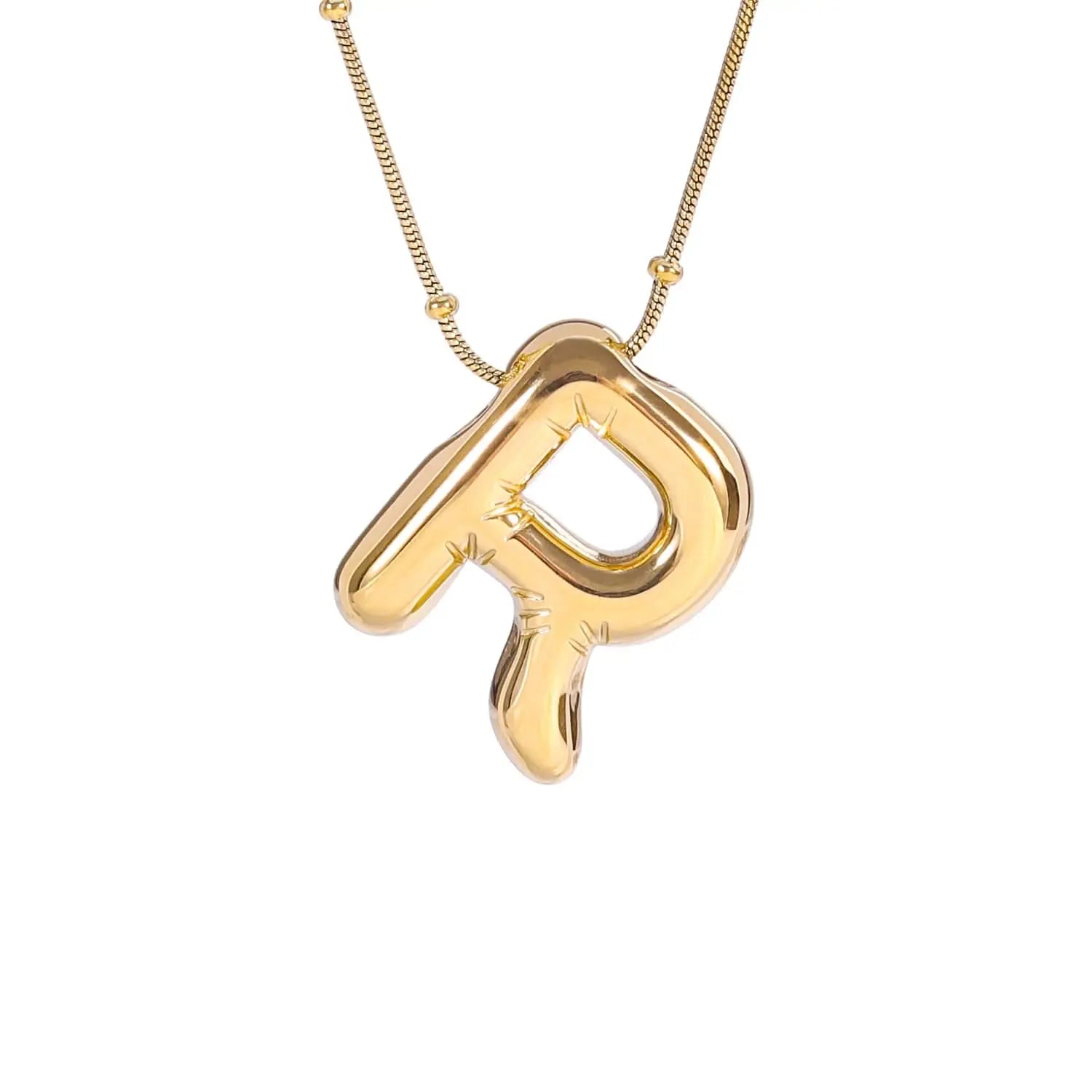 Gold-coloured Monogrammed Necklace: a Chic and Elegant Design With an Ornate Chain ONNEA Jewelry