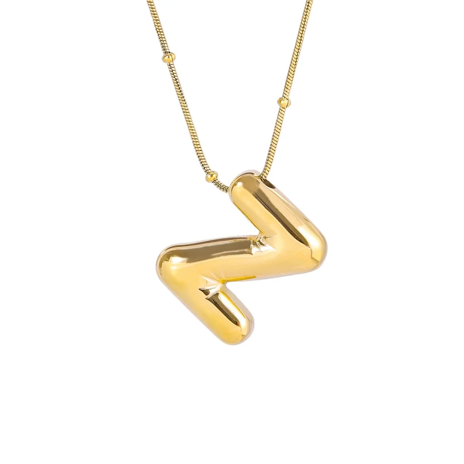 Gold-coloured Monogrammed Necklace: a Chic and Elegant Design With an Ornate Chain ONNEA Jewelry