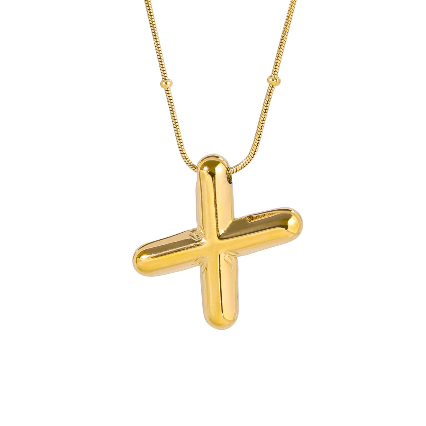 Gold-coloured Monogrammed Necklace: a Chic and Elegant Design With an Ornate Chain