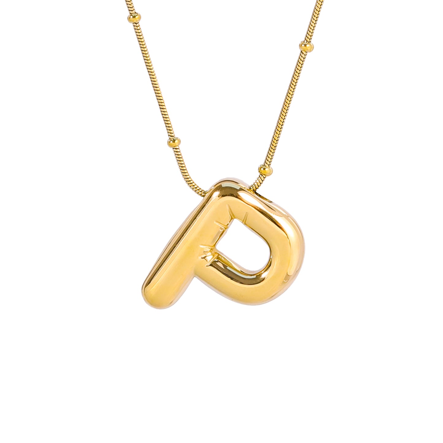 Gold-coloured Monogrammed Necklace: a Chic and Elegant Design With an Ornate Chain