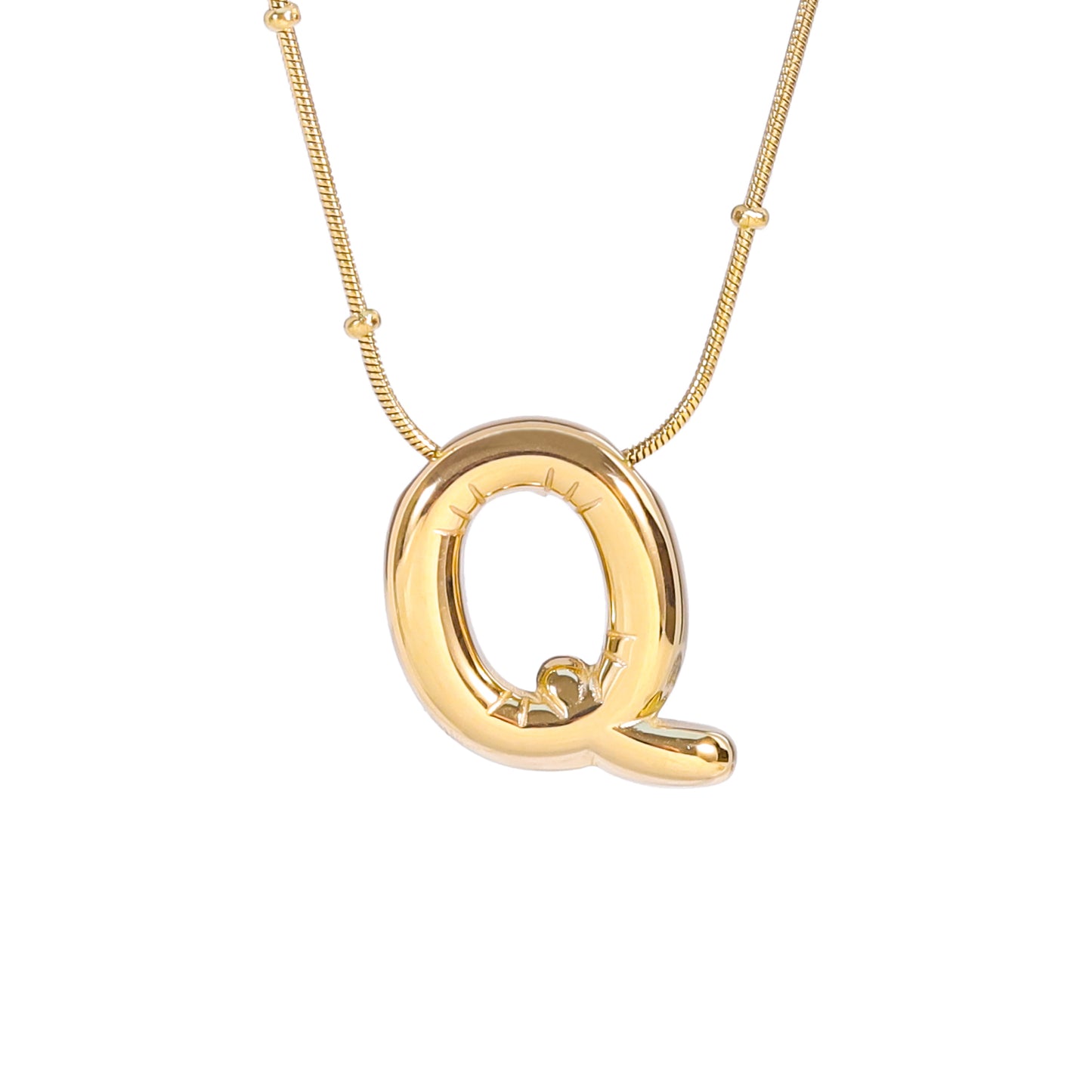 Gold-coloured Monogrammed Necklace: a Chic and Elegant Design With an Ornate Chain