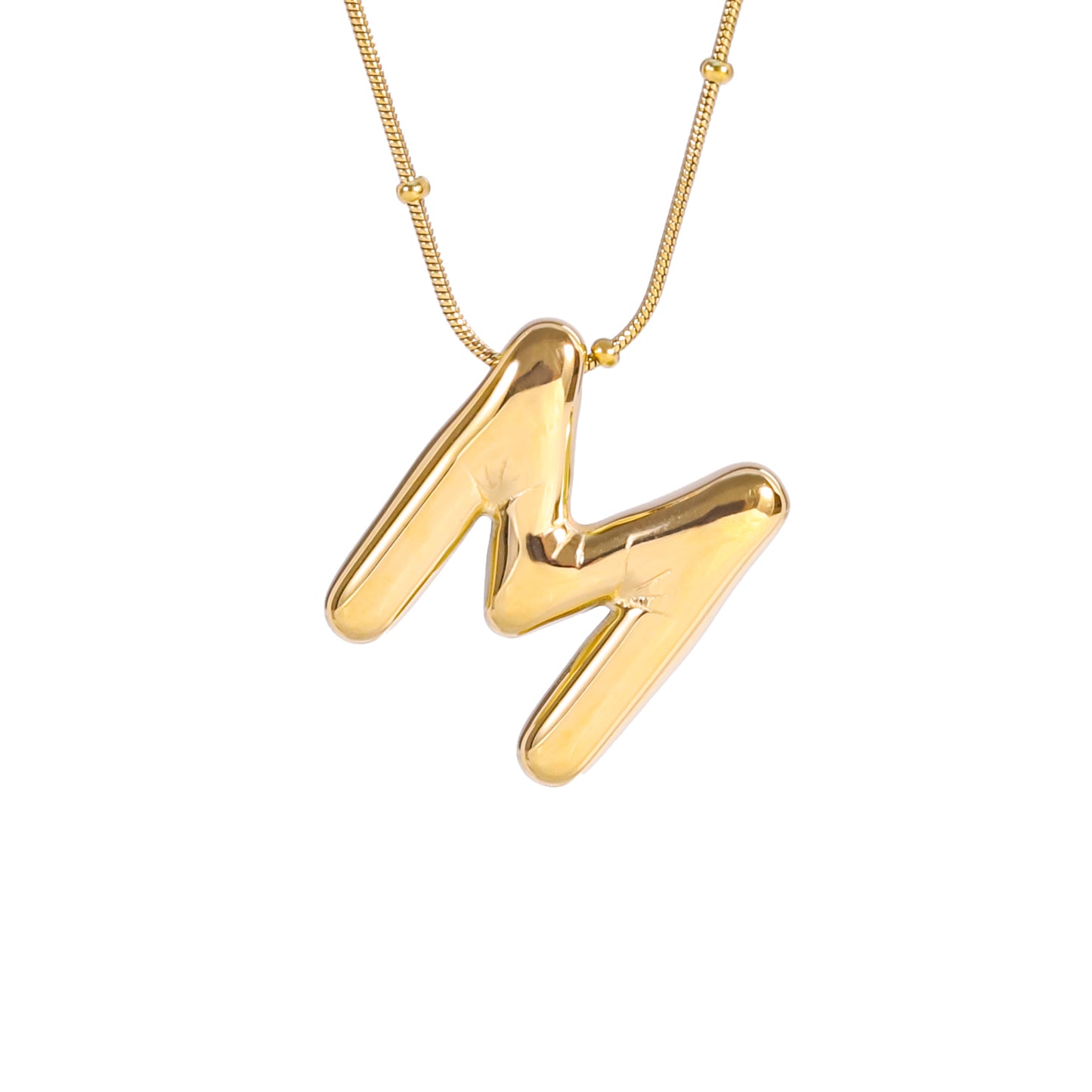 Gold-coloured Monogrammed Necklace: a Chic and Elegant Design With an Ornate Chain