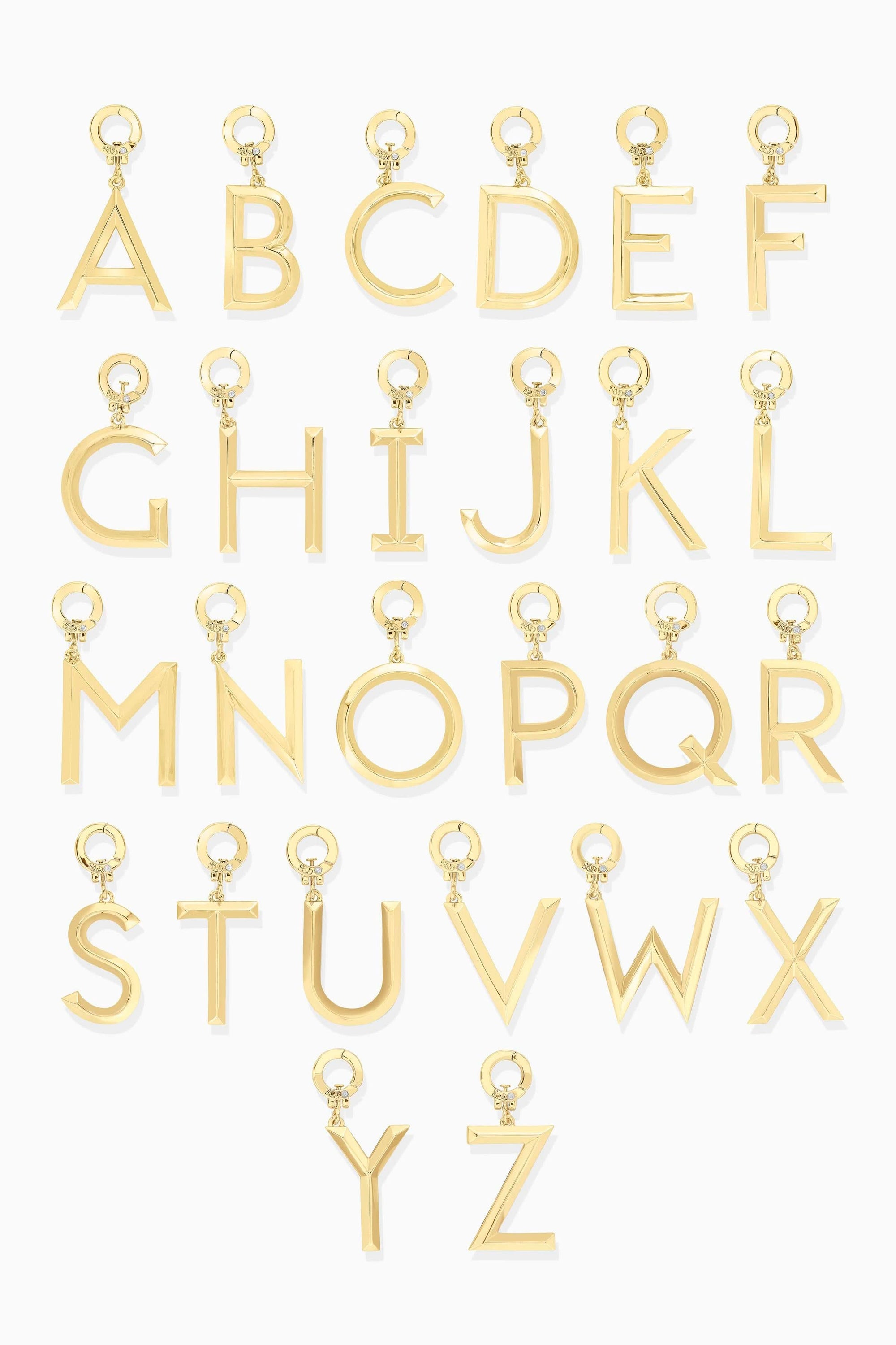 Tatum Clip On Grand Beveled Alphabet Charms ONNEA Jewelry