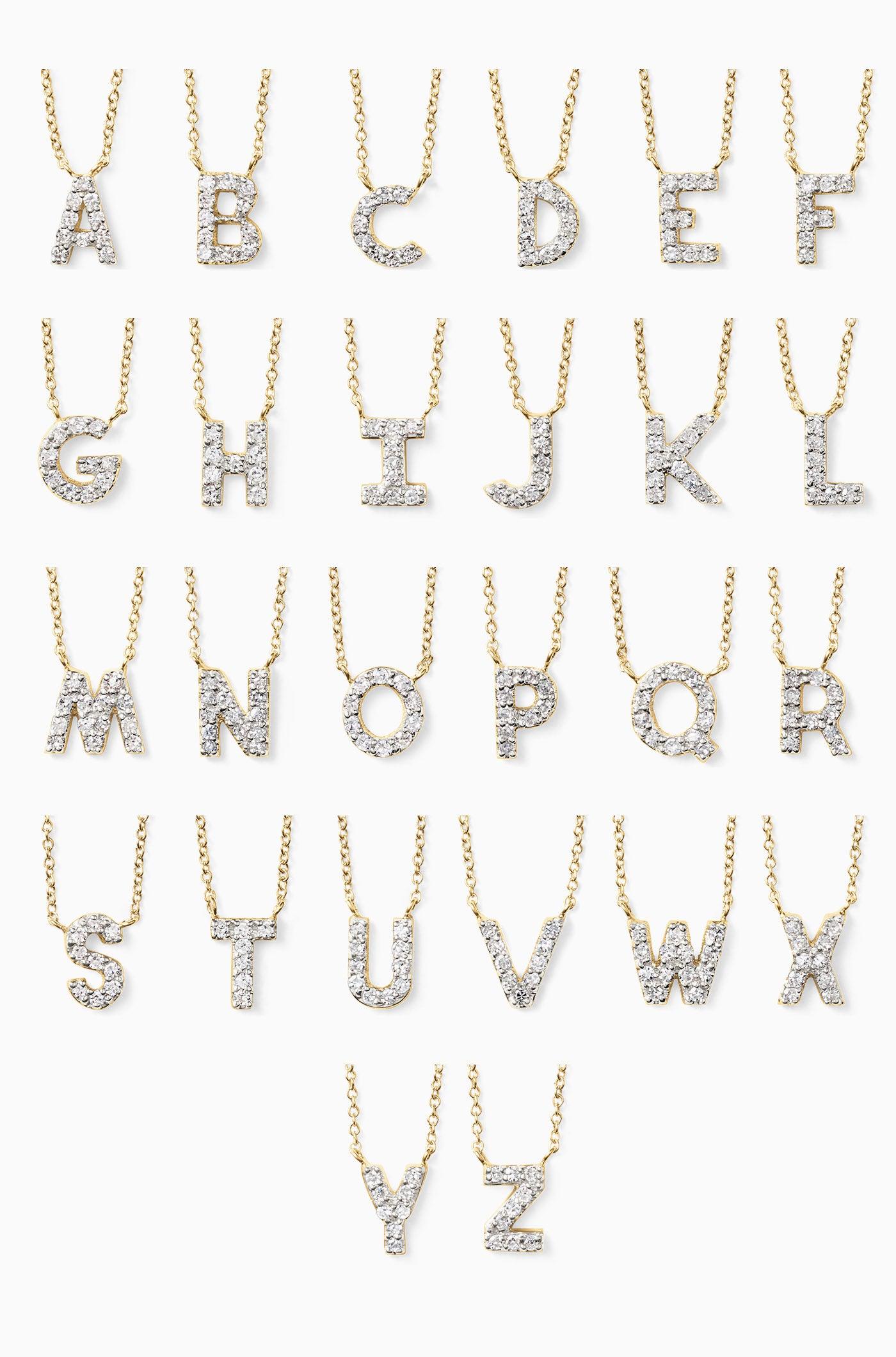 Diamond Pavé Initial Letter Necklace