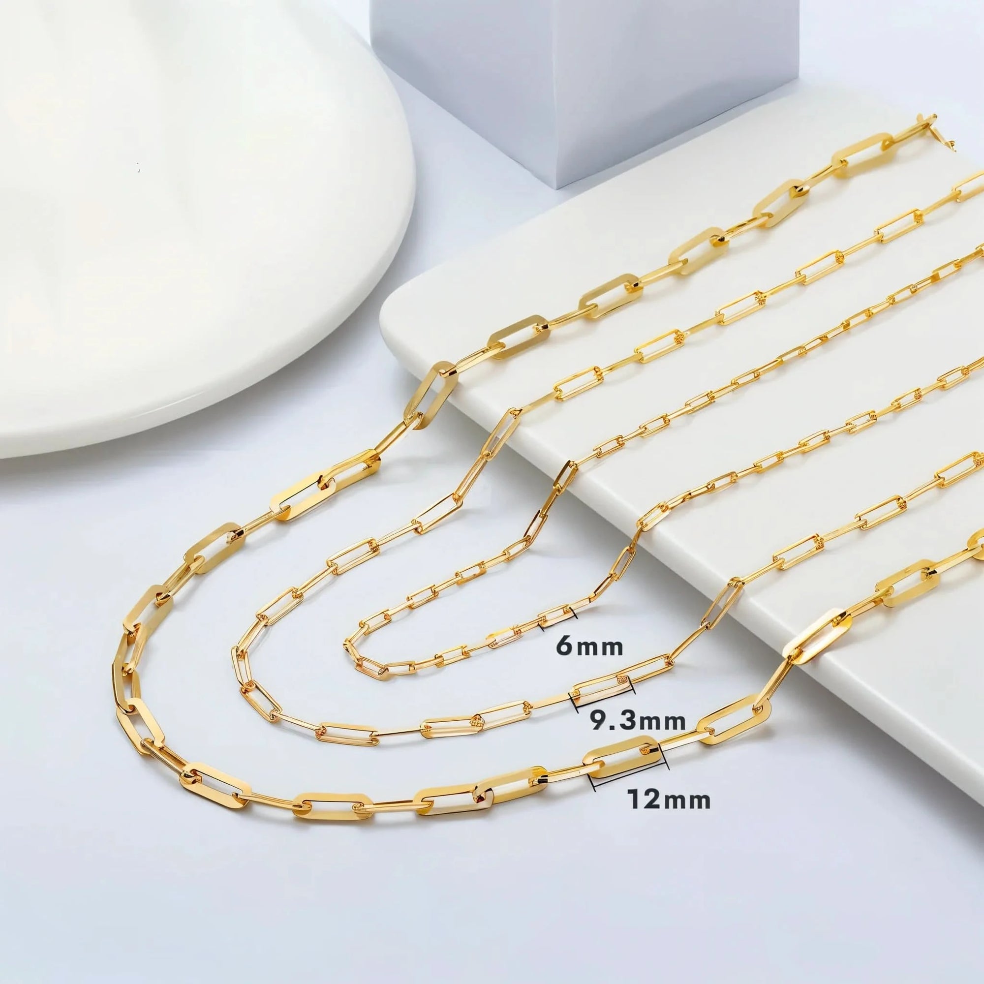 Essential Multiple Size Paperclip Link Chain Necklace ONNEA Jewelry