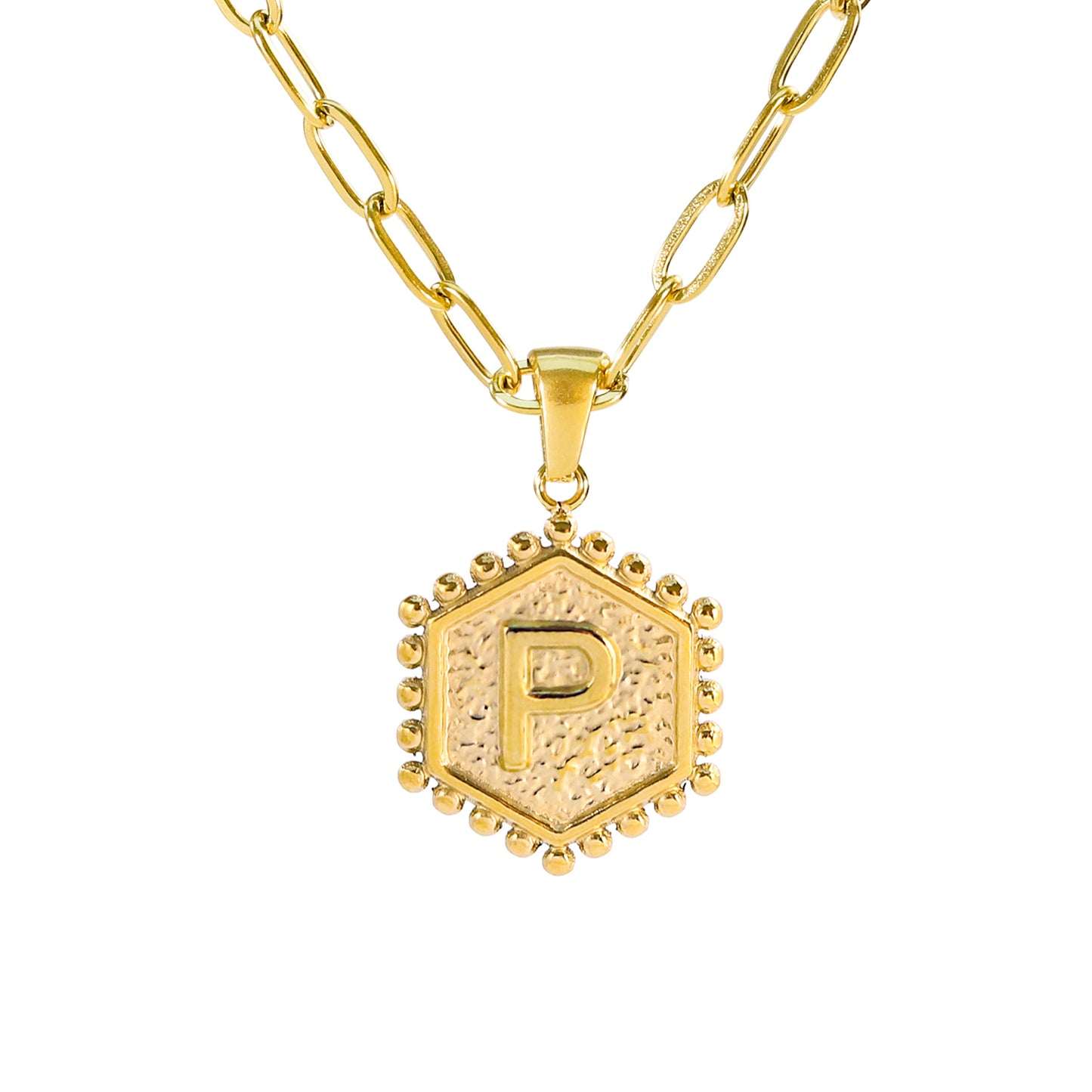 Hexagonal Initial Necklaces