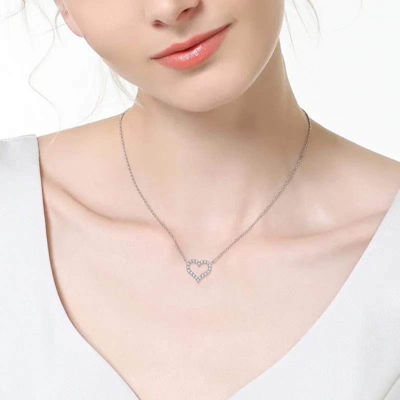 Moissanite Heart Pendant Necklace